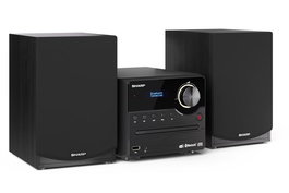 Sharp Micro Système Audio XL-B517D 45 W Noir - 2.0 avec CD, Bluetooth 5.0, DAB+, Radio FM, Lecteur USB et Haut-parleurs en Bois