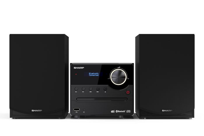 Sharp Micro Système Audio XL-B517D 45 W Noir - 2.0 avec CD, Bluetooth 5.0, DAB+, Radio FM, Lecteur USB et Haut-parleurs en Bois