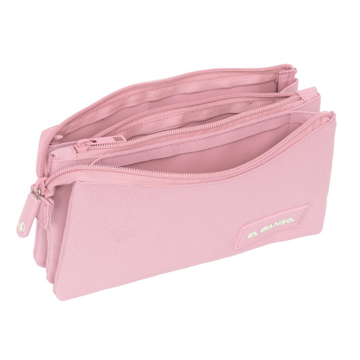 Trousse Fourre-Tout Triple El Ganso Pink Rose 22 x 12 x 3 cm