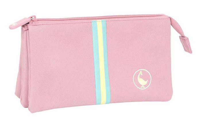El Ganso Basics Triple Porte-tout "Pink" 22x12x3 cm - Rose