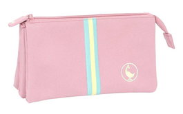 El Ganso Basics Triple Porte-tout "Pink" 22x12x3 cm - Rose
