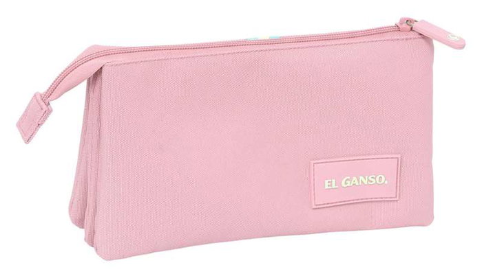 El Ganso Basics Triple Porte-tout "Pink" 22x12x3 cm - Rose
