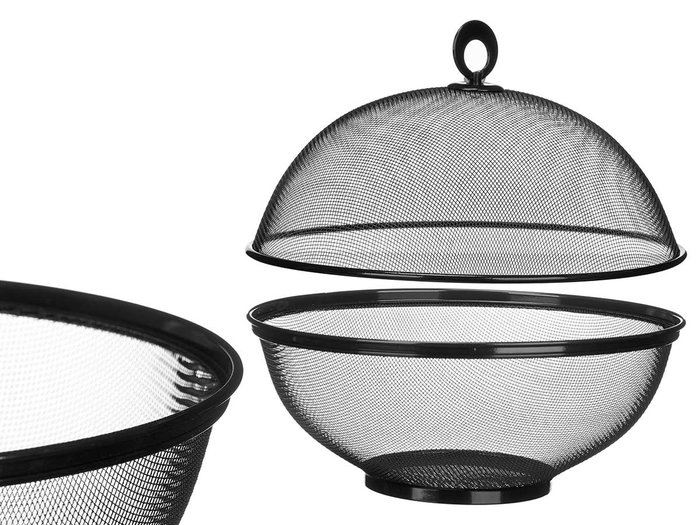 Kinvara Frutero en acier noir avec couvercle 28x12x28 cm (Set de 12)