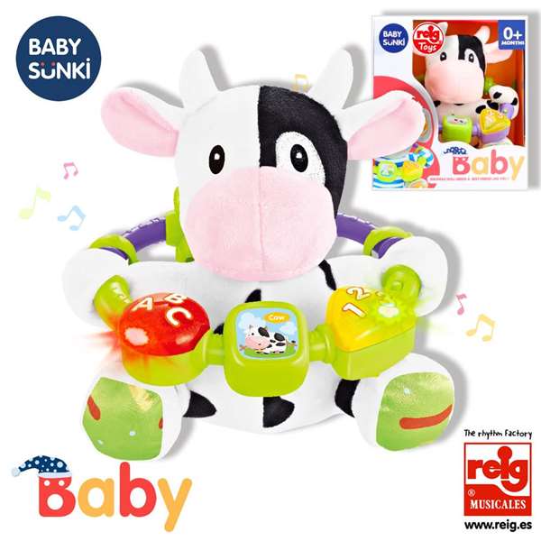Reig - Caja de 36 Peluche Vache Musicale avec Son - Jouet d'éveil en Peluche 20 cm - Fonctionne avec 2 Piles LR3 (non incluses) Reig - Caja de 36 Peluche Vache Musicale avec Son - Jouet d'éveil en Peluche 20 cm - Fonctionne avec 2 Piles LR3 (non incluses)