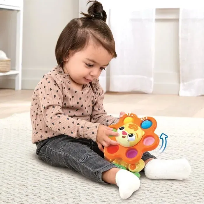 Vtech P'Tit Lion Tourni Pop - Jouet d'éveil et de motricité avec ventouse pour bébé 6 à 36 mois - Référence P'Tit Lion Tourni Pop