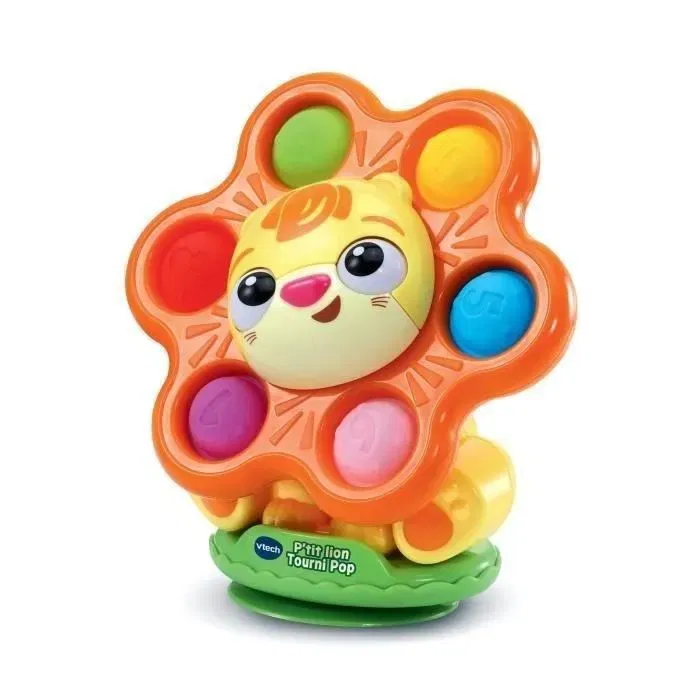 Vtech P'Tit Lion Tourni Pop - Jouet d'éveil et de motricité avec ventouse pour bébé 6 à 36 mois - Référence P'Tit Lion Tourni Pop