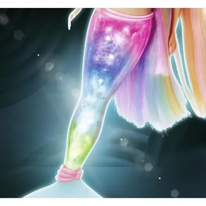 Silvertorn SIMBA Steffi Love Sirene Lumineuse - Poupée mannequin de 29 cm avec queue qui change de couleur et cheveux multicolores - A partir de 3 ans