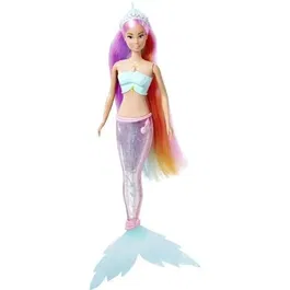 Silvertorn SIMBA Steffi Love Sirene Lumineuse - Poupée mannequin de 29 cm avec queue qui change de couleur et cheveux multicolores - A partir de 3 ans