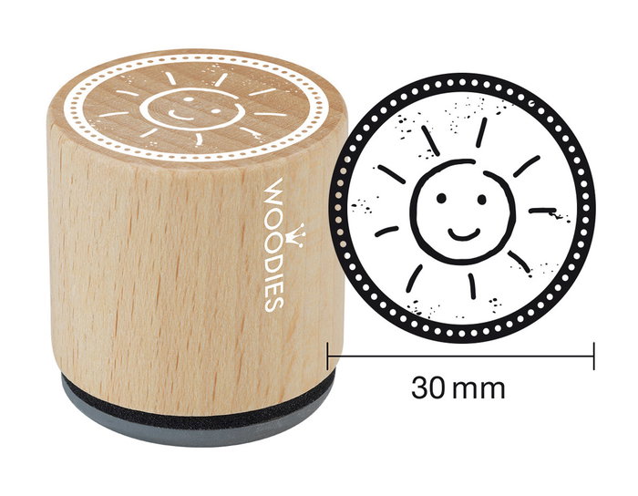 Woodies Sello en bois et caoutchouc modèle 1, 33x30mm Woodies Sello en bois et caoutchouc modèle 1, 33x30mm