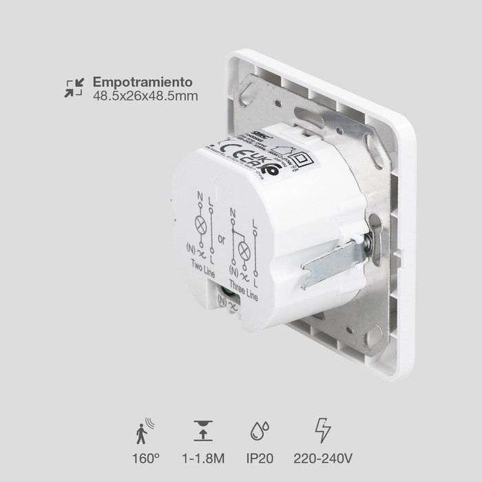 GSC Evolution Détecteur de mouvement encastrable Nekati Blanc GSC Evolution Détecteur de mouvement encastrable Nekati Blanc