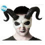 BigBuy Carnival Masque Blanc avec Cornes Noires Courbes et Finition Rustique
