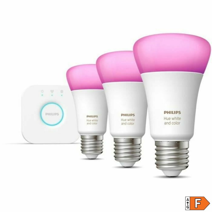 Philips Hue White and Color Ambiance, Kit de démarrage 3 ampoules E27, 75W, Bluetooth