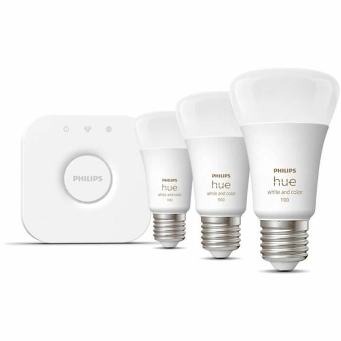 Philips Hue White and Color Ambiance, Kit de démarrage 3 ampoules E27, 75W, Bluetooth