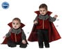 Déguisement Vampire Bébé Rouge avec Chemise, Gilet et Cape pour 12-24 Mois - Costume Complet pour Halloween et Fêtes