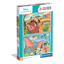 Clementoni - Coffret 2 puzzles Disney Classic de 20 pièces chacun - Chaque puzzle 27 x 18 cm