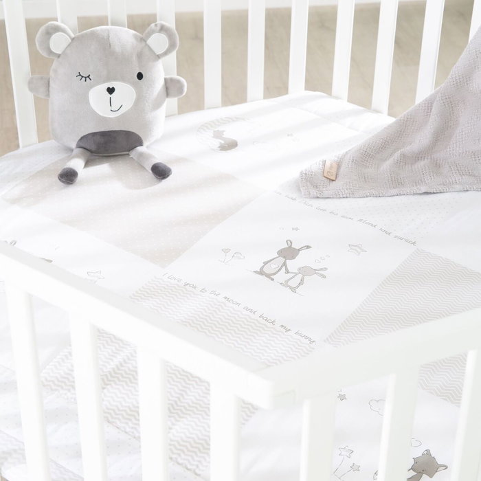 Roba Parc hexagonal FOX & BUNNY Blanc laqué