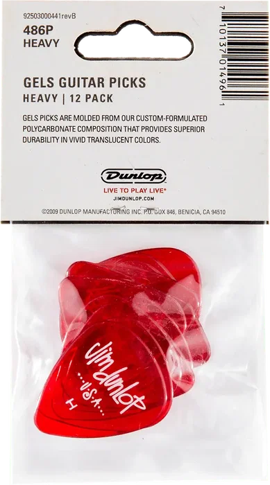 DUNLOP Pack de 12 médiators Gels - Heavy DUNLOP Pack de 12 médiators Gels - Heavy
