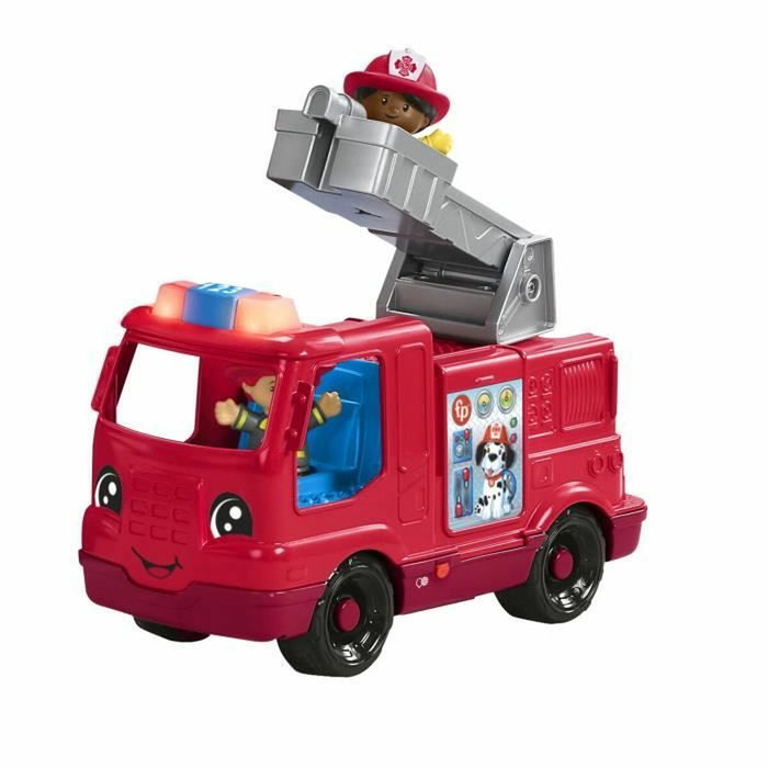 Fisher-Price Little People Camion de pompiers trilingue avec sons et lumières, Rouge