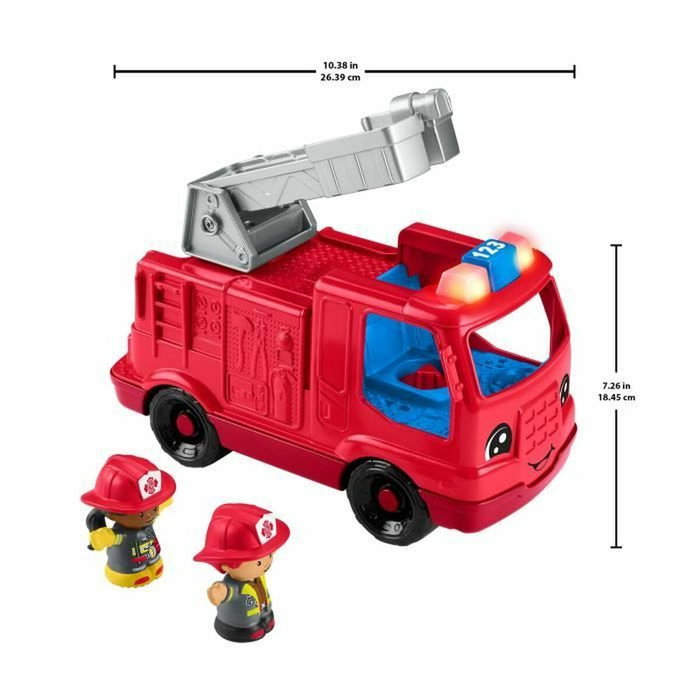 Fisher-Price Little People Camion de pompiers trilingue avec sons et lumières, Rouge