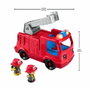 Fisher-Price Little People Camion de pompiers trilingue avec sons et lumières, Rouge