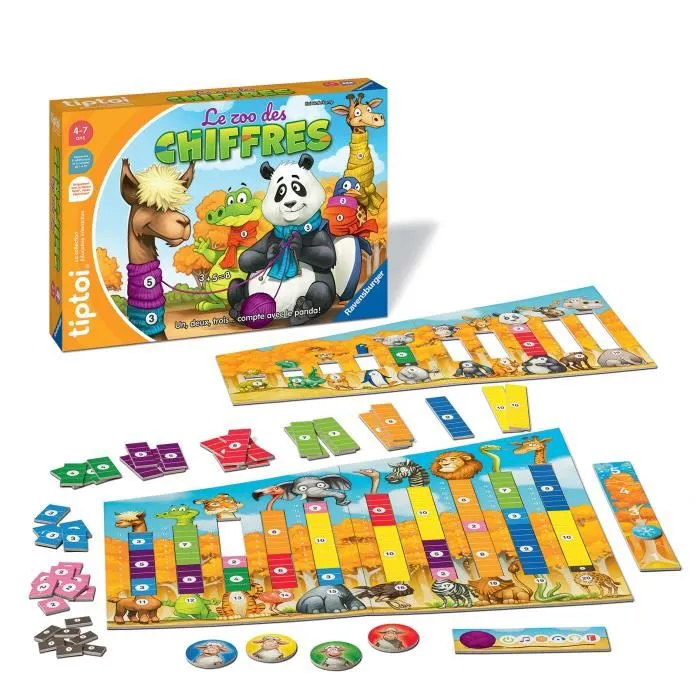 Ravensburger tiptoi 00189 - Jeu éducatif électronique sans écran Le Zoo des Chiffres, Version française, À partir de 4 ans
