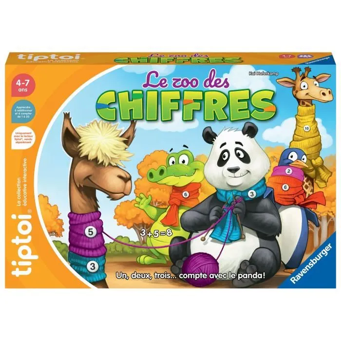 Ravensburger tiptoi 00189 - Jeu éducatif électronique sans écran Le Zoo des Chiffres, Version française, À partir de 4 ans