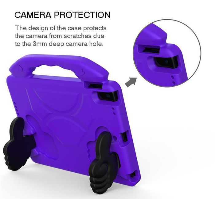 eSTUFF Coque antichoc avec poignée pour iPad 9,7" (tous modèles) - Protection enfant - Violet