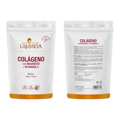 Ana María Lajusticia Collagène avec Magnésium + Vitamine C, Fraise, 350 g
