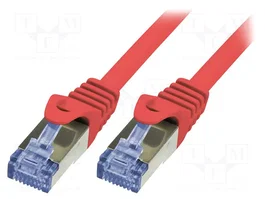 LOGILINK Cordon de raccordement Cat 6a S/FTP rouge 3m RJ45