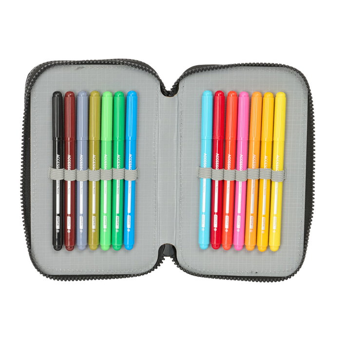 Trousse Scolaire avec Accessoires Munich Topo Noir 12.5 x 19.5 x 4 cm 29 Pièces Trousse Scolaire avec Accessoires Munich Topo Noir 12.5 x 19.5 x 4 cm 29 Pièces