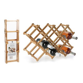 Excellent Houseware Botellero en bambou pour 10 bouteilles 54,5x16,5x36,5 cm