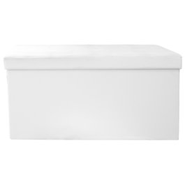 Home Deco Factory Pouf coffre pliable blanc