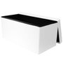 Home Deco Factory Pouf coffre pliable blanc