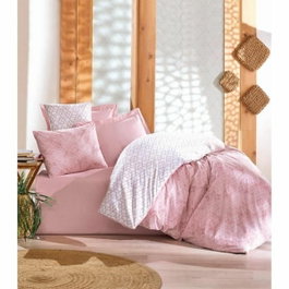 BigBuy Home Parure de couette Rose 220 x 240 cm