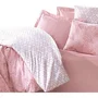 Parure de lit King 240 x 220 cm - 1 housse de couette + 2 taies d'oreiller 60 x 60 cm - 100% coton renforcé - Couleur rose - Impression pigmentaire