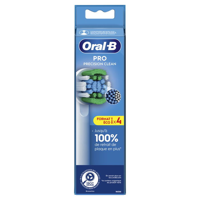 Oral-B Pro Precision Clean - Lot de 4 brossettes de rechange pour brosses à dents électriques - Nettoyage supérieur de la plaque Oral-B Pro Precision Clean - Lot de 4 brossettes de rechange pour brosses à dents électriques - Nettoyage supérieur de la plaque