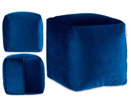 GIFTDECOR Pouf Carré en Velours Bleu 30x30cm (Lot de 4)