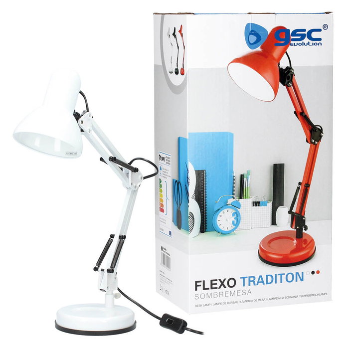 GSC Evolution Flexo sobremesa tradition E27 40W - Blanco
