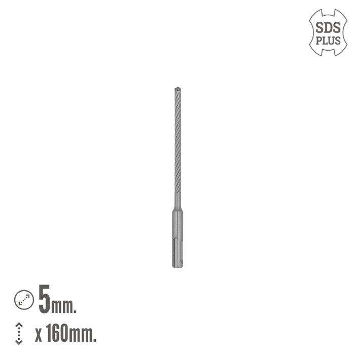 WOLFPACK LINEA PROFESIONAL Broca SDS Plus Ø 5 x 160 mm pour béton armé WOLFPACK LINEA PROFESIONAL Broca SDS Plus Ø 5 x 160 mm pour béton armé