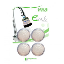 IRISANA Lot de 4 filtres de rechange pour Ecogrifo, Ecoducha Beauty et Ecoducha Baby