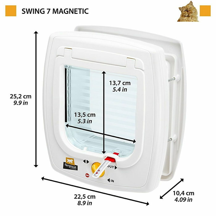 Ferplast Chatière Swing 7 Marron avec tunnel et système Wind stopper