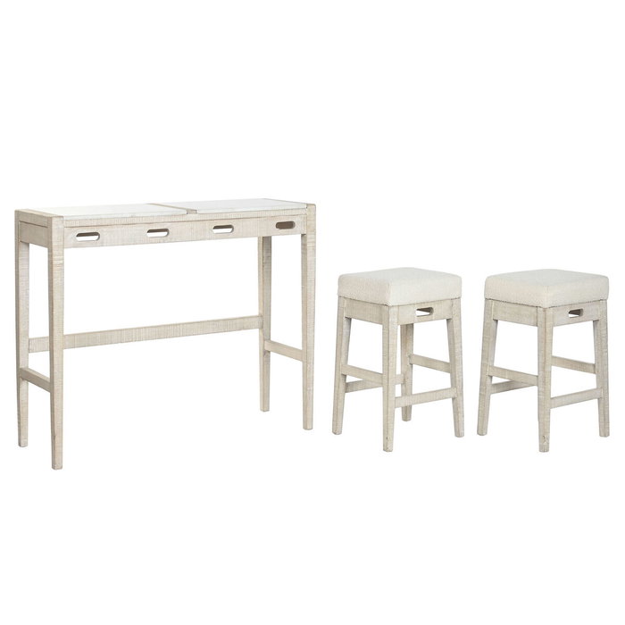 Ensemble Table + Chaises Home ESPRIT Blanc Naturel 112 x 40 x 96 cm