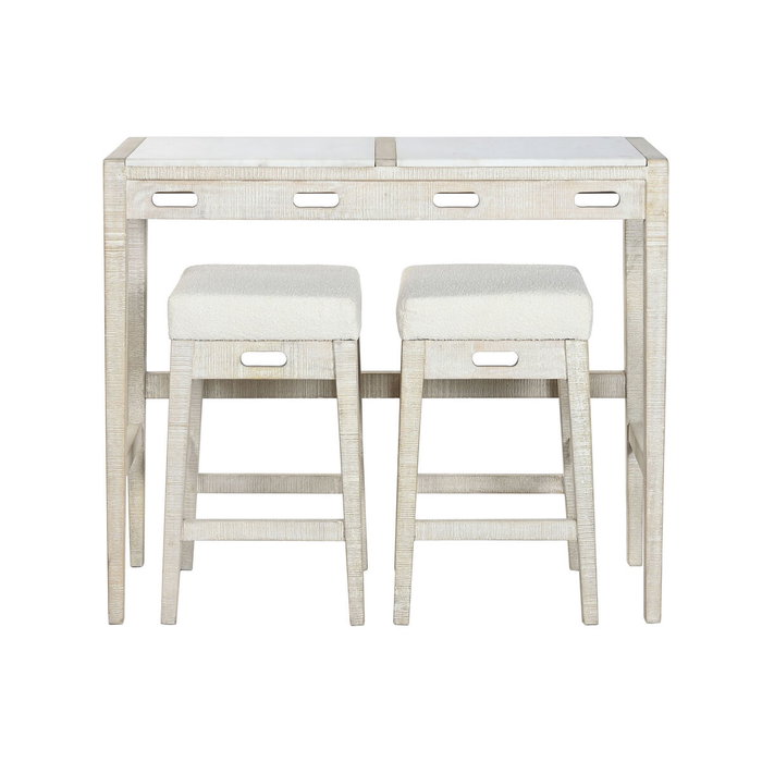 Ensemble Table + Chaises Home ESPRIT Blanc Naturel 112 x 40 x 96 cm