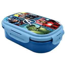 Kids Licensing - Sandwichera (Boîte à Sandwich) Avengers Marvel, Taille 21x14x6 cm avec Couvert, Sans BPA, Compatible Lave-Vaisselle, Congélateur et Micro-Ondes