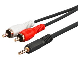 MicroConnect Câble Adaptateur Audio Minijack 3,5 mm vers 2 x RCA Mâle, 5 m