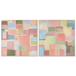 Toile Home ESPRIT Abstrait Urbaine 102,5 x 3,5 x 102,5 cm (2 Unités)