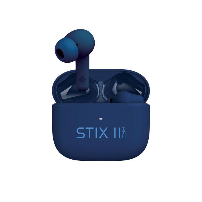 Veho STIX II PRO Écouteurs True Wireless avec Réduction de Bruit Active ANC - Bluetooth 5.3 - Micro Quad ENC - 7h d'autonomie - Bleu