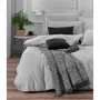 Parure de lit King Size Gris - 1 Housse de couette 220 x 240 cm + 2 Taies d'oreiller 60 x 60 cm - Mélange Coton/Polyester 65/35 - 120 Fils - Lavable Machine