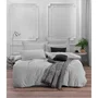 Parure de lit King Size Gris - 1 Housse de couette 220 x 240 cm + 2 Taies d'oreiller 60 x 60 cm - Mélange Coton/Polyester 65/35 - 120 Fils - Lavable Machine