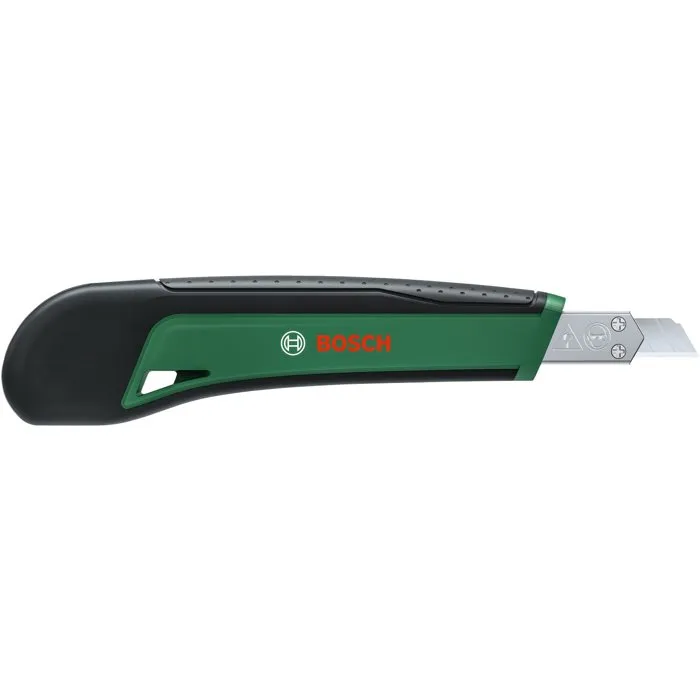 Bosch - Cutter à lame sectionnable 9 mm avec 5 lames de rechange et blocage automatique Bosch - Cutter à lame sectionnable 9 mm avec 5 lames de rechange et blocage automatique